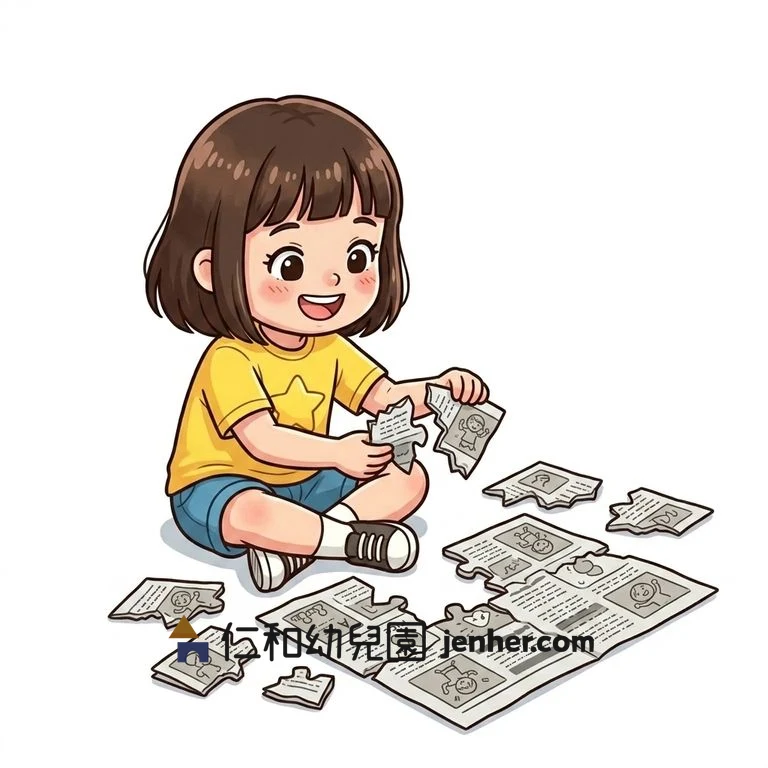 アクティビティ 6-47: 新聞紙パズル組み立てレース